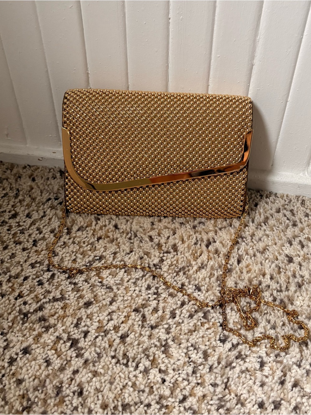 Gold Evening Chain Clutch Bag - Elegant Women's Bag